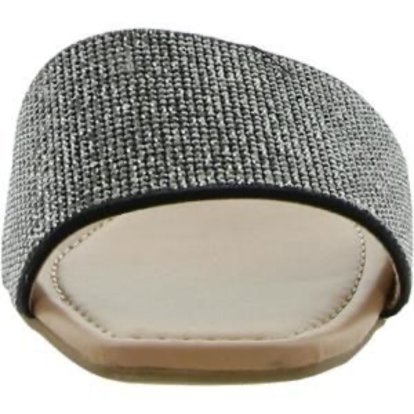 BRAND NEW INC Womens Nataliah Black Embellished Square Toe Slide Sandals - Picture 3 of 3